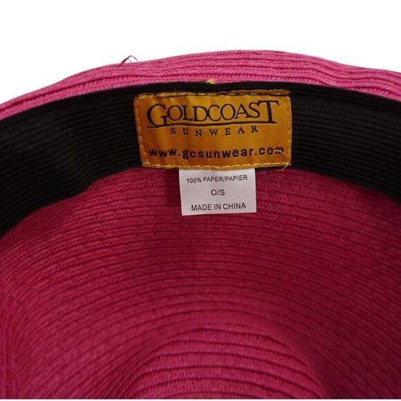 Goldcoast Sunwear Pink Straw Hat with Leather Band - Picture 6 of 7